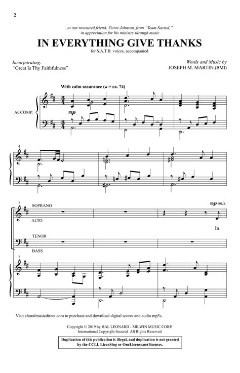 In Everything Give Thanks (SATB Choir) - Print Sheet Music Now