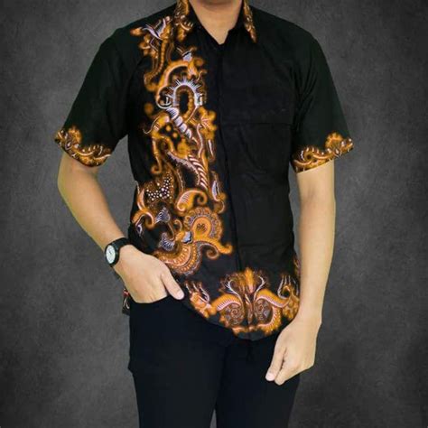 Desain Batik Modern Pria - 50 Desain Baju Batik Pria Kombinasi Kain Polos