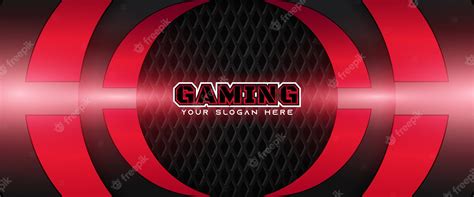 Premium Vector | Futuristic red and black gaming banner template