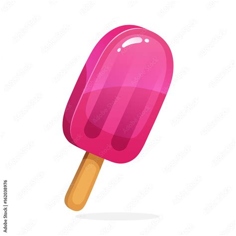 Vector illustration in cartoon style. Fruit popsicle ice lolly. Fruit ...