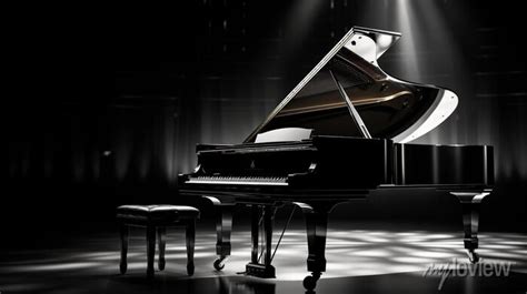 A grand piano in an empty concert hall, spotlight hitting on • wall stickers entertainment ...