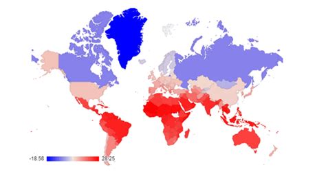 Maps Mania: The Average Temperature World Map