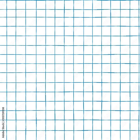 Vector seamless pattern of hand drawn grid. Sketch with blue pen lines. Irregular grid in repeat ...