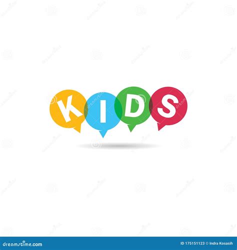 Kids Logo Vector Icon Design Stock Vector - Illustration of colorful, happy: 175151123