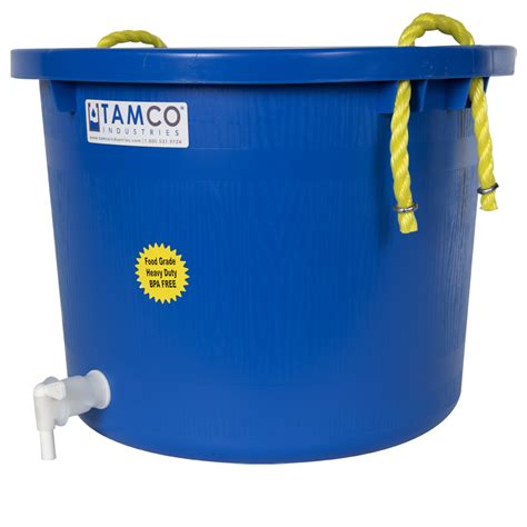 10 Gallon Blue Multi-Purpose Bucket Modified by Tamco® with Spigot | U.S. Plastic Corp.