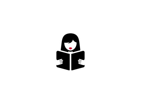 Book Reading Girl Logo | Book logo, Hand logo, Vector logo design