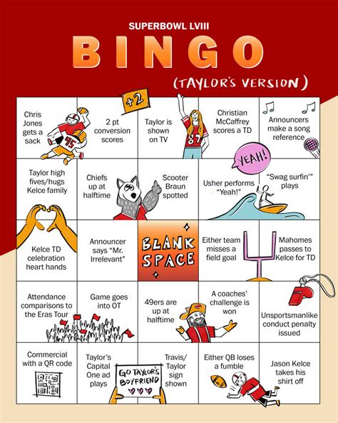 Swifties, are you watching the Super Bowl? Play our bingo card!