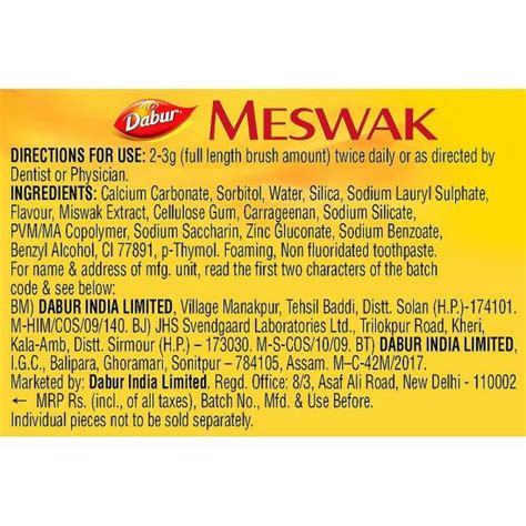 Dabur Meswak Toothpaste 500 g - JioMart