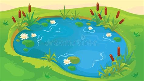 Game Background Of Pond stock vector. Illustration of scene - 68897290