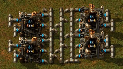 Two-sided Advanced Oil Processing refinery designs : r/factorio