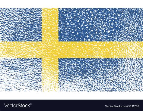 Flag of sweden with old texture Royalty Free Vector Image