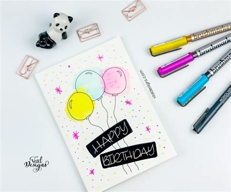 EASY DIY HAND-LETTERING BIRTHDAY CARD - Vial Designs