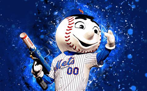 Download wallpapers Mr Met, 4k, mascot, New York Mets, abstract art, MLB, baseball, creative ...