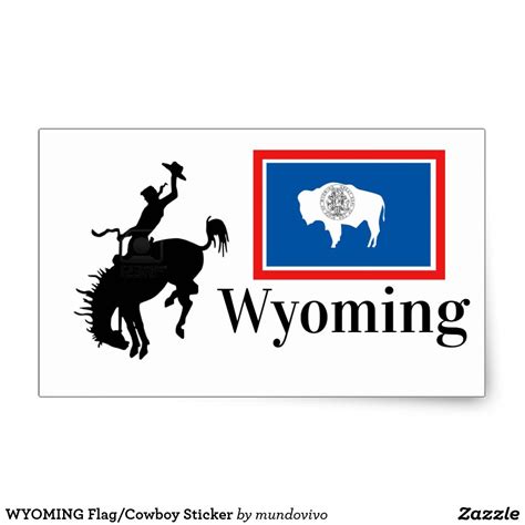 WYOMING Flag/Cowboy Sticker | Zazzle.com | Wyoming flag, Wyoming, Animal design product