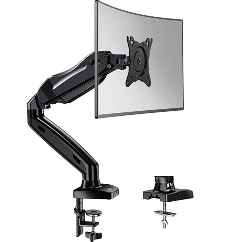 HUANUO Monitor Arm Single, 360° Rotatable Monitor Mount for 13-27 inch Curved Screens, Gas ...