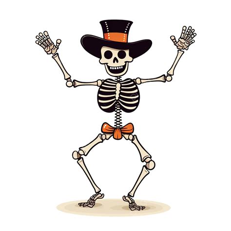 Happy Halloween Greeting Card With Funny Skeleton Dancing In Party ...