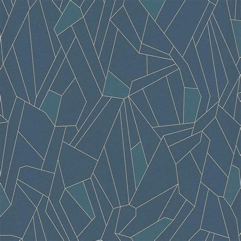 Shop AS Creation Geometric Embossed Blue Teal Gold Wallpaper