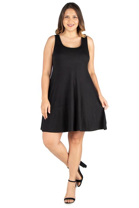 Women’s Plus Size Floral Fit and Flare Knee Length Tank Dress - Walmart.com