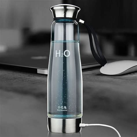 XIAOMAOTU 500ML Hydrogen Water Generator Glass Bottle Healthy Hydrogen Rich Water Bottle High ...