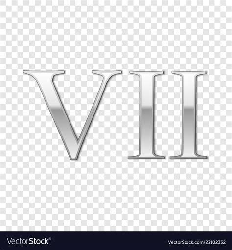 Silver roman numeral number 7 vii seven Royalty Free Vector