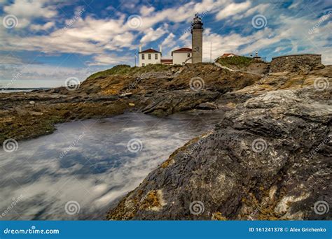 Historic Beavertail Lighthouse Jamestown Rhode Island Stock Photo ...