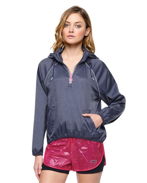 Juicy couture Denim Nylon Windbreaker in Blue | Lyst