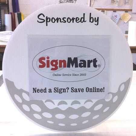 18 Hole Kit (18 Signs) 18" Round Golf Sponsor Signs with Sleeves & Stakes