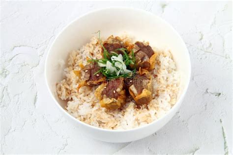 Freshly Cooked Japanese Food Called Japanese Siomai with Rice Stock Photo - Image of topping ...