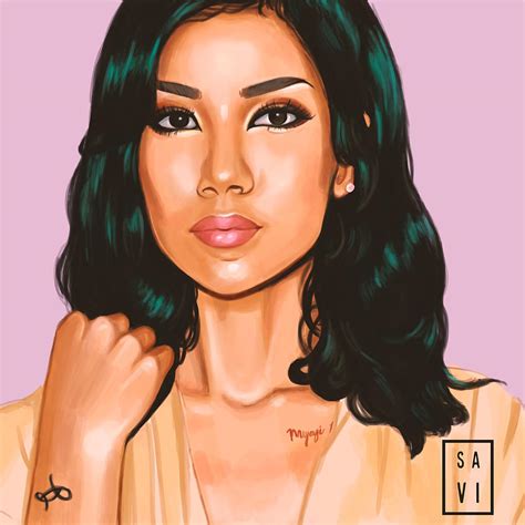 Divine Feminine Jhene Aiko Portrait Poster 70s Painting by Kennedy ...