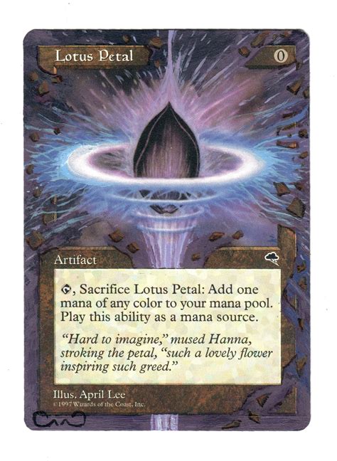 Lotus Petal Altered Full Art MTG Magic Alter Cedh Artifact | Etsy