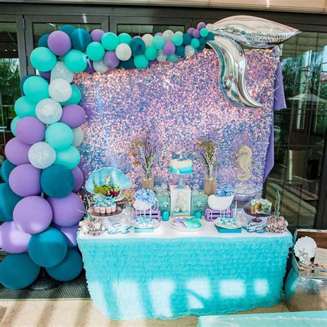 Mermaid Birthday Party Ideas | Photo 5 of 25 | Mermaid birthday party decorations, Mermaid theme ...