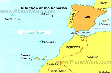 The location of the Canary Islands belong to Spain but are logistically closer to Morocco ...