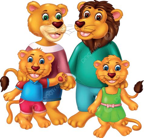 Lion Family Cartoon Design Graphic Laugh Kids Vector, Design Graphic, Laugh, Kids PNG and Vector ...