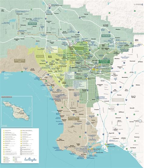 Los Angeles tourist attractions map - Map of LA tourist attractions ...