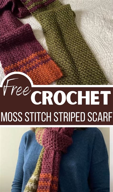 8 Free Crochet Moss Stitch Scarf Patterns For Winter - Red Agape Blog