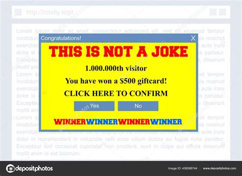 Fake Winner Pop Window Malicious Online Advertising Popup Banner Stock ...