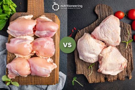 4 oz Chicken Thigh Protein Skinless vs Skin-On