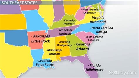 United States Regions Map With Capitals