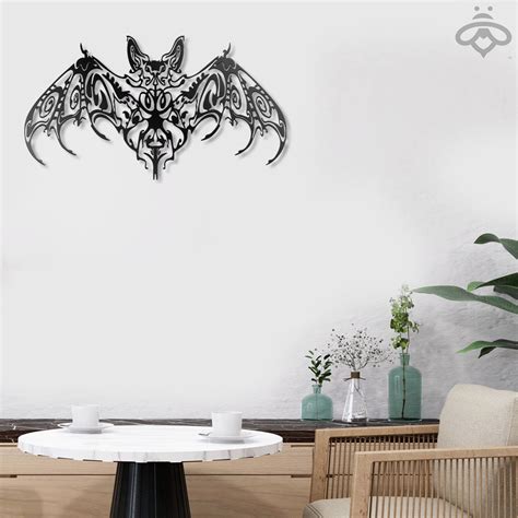 Floral Bat Metal Wall Art With Led Lights Halloween Bat Sign - Etsy