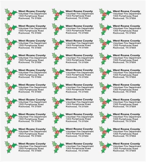 1,789 Address Label Templates - Free Printable Christmas Return Address ...