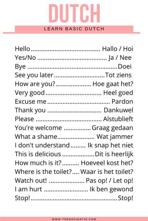 30+ Essential Dutch Phrases For Tourists | The Navigatio