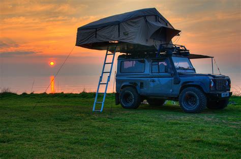 Land Rover Defender 3 Man Roof Tent + Full Roof Rack Outdoor Camping ...