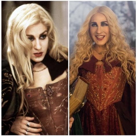 Sarah Jessica Parker as Sarah Sanderson | Compare Costumes in Hocus Pocus 2 to First Hocus Pocus ...