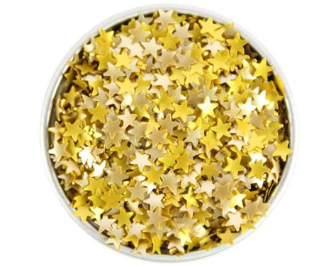 Gold Star Edible Glitter metallic gold star sprinkles | Etsy