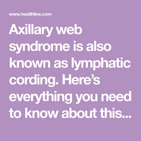 Axillary web syndrome cording – Artofit