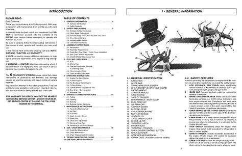 McCulloch Eager Beaver EBC1840DK Chainsaw Owners Manual