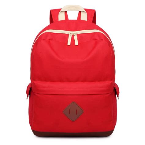 E1664 - Large Unisex Polyester School Backpack Red