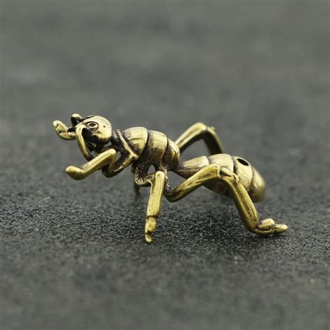 Retro Copper Ant Miniatures Figurines Desk Small Ornaments Brass Tea ...