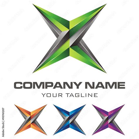 Letter X Logo. creative letter 3d logo template, initial x company name ...