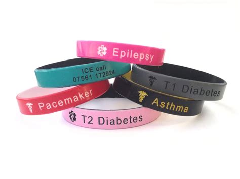 Personalized Silicone Wristband Medical Alert ID Bracelet